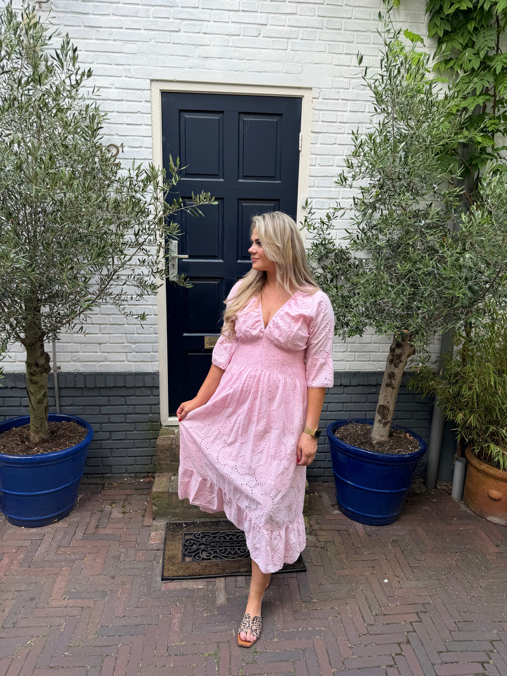 Boho Jurk Lang - Roze