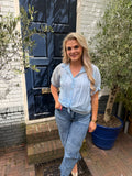 Blouse Knoopdeatail - Licht Blauw