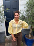 Blouse Pofmouwen 3/4 Mouw - Geel