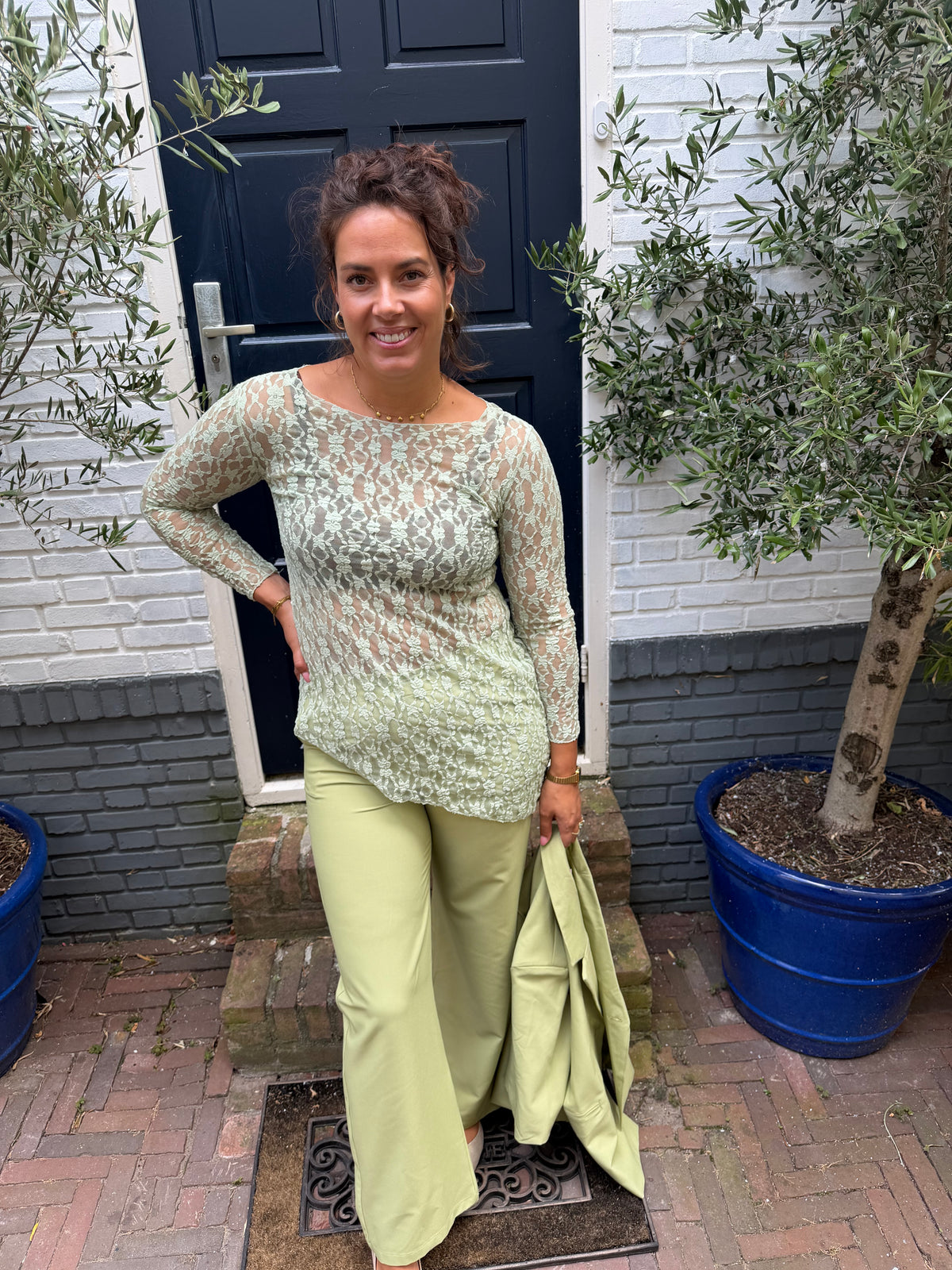 Asymmetrische Top Kant - Pistache