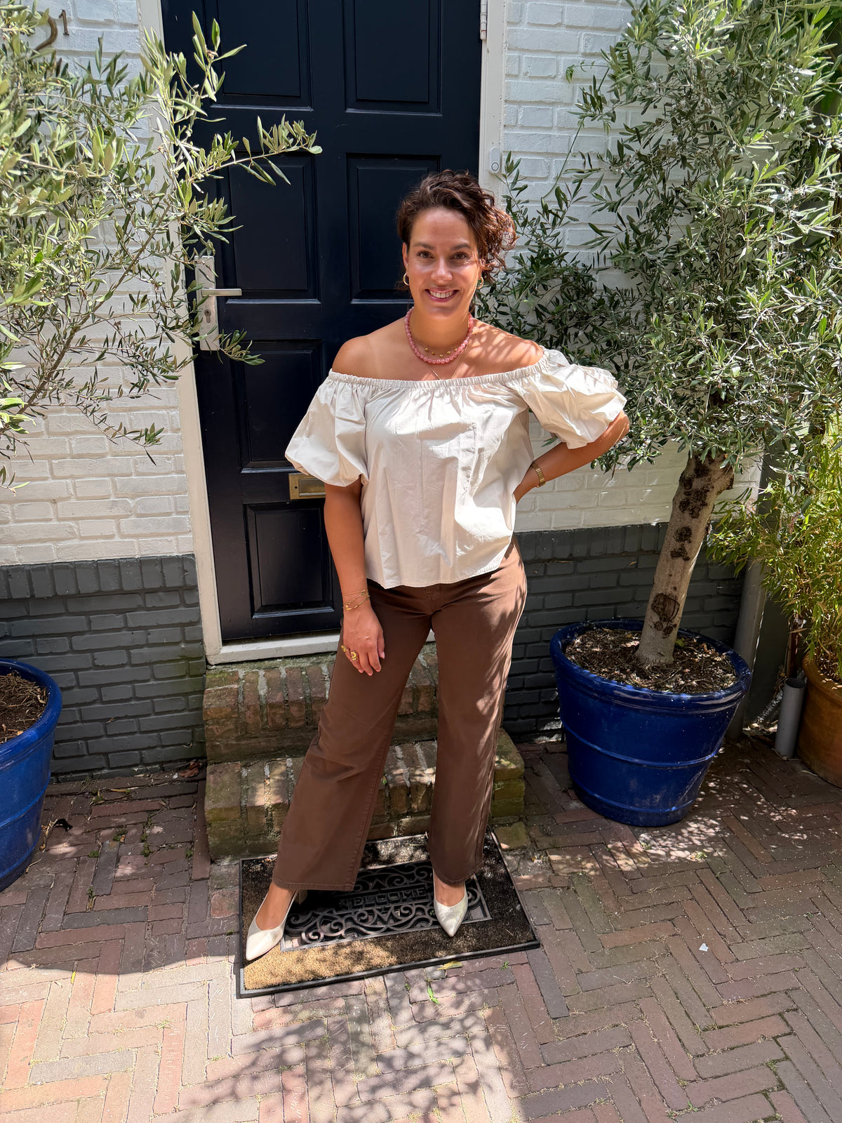 Goodies Flared Leg Jeans - Brown