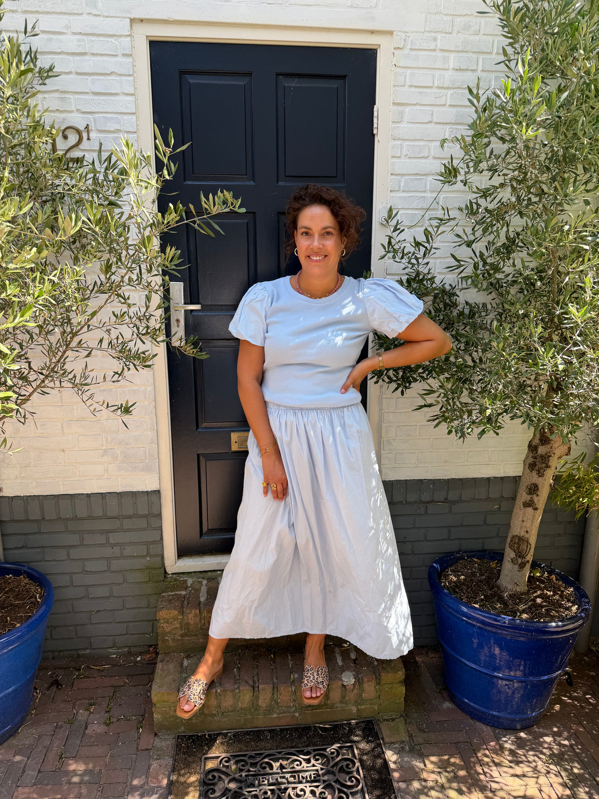 Luna Set Top/Rok - Blauw