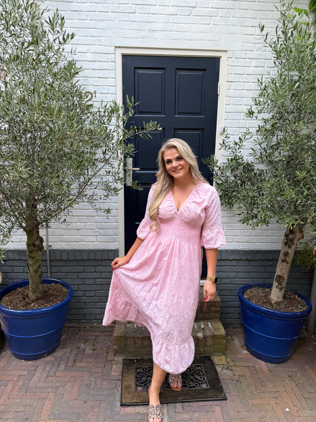 Boho Jurk Lang - Roze