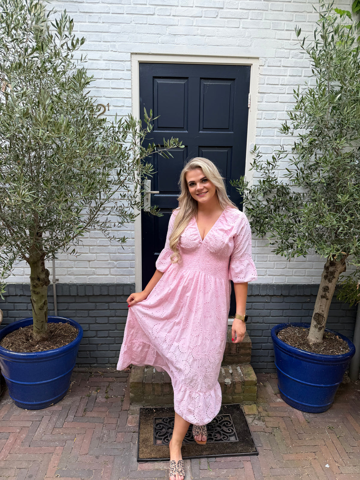 Boho Jurk Lang - Roze