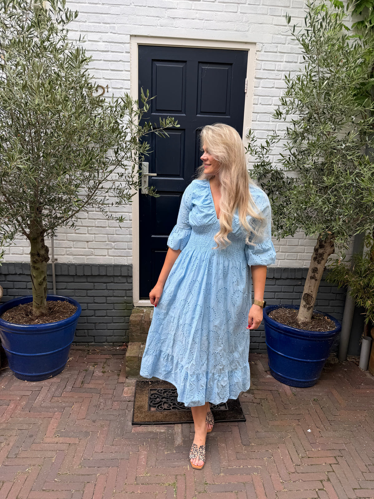 Boho Jurk Lang - Blauw