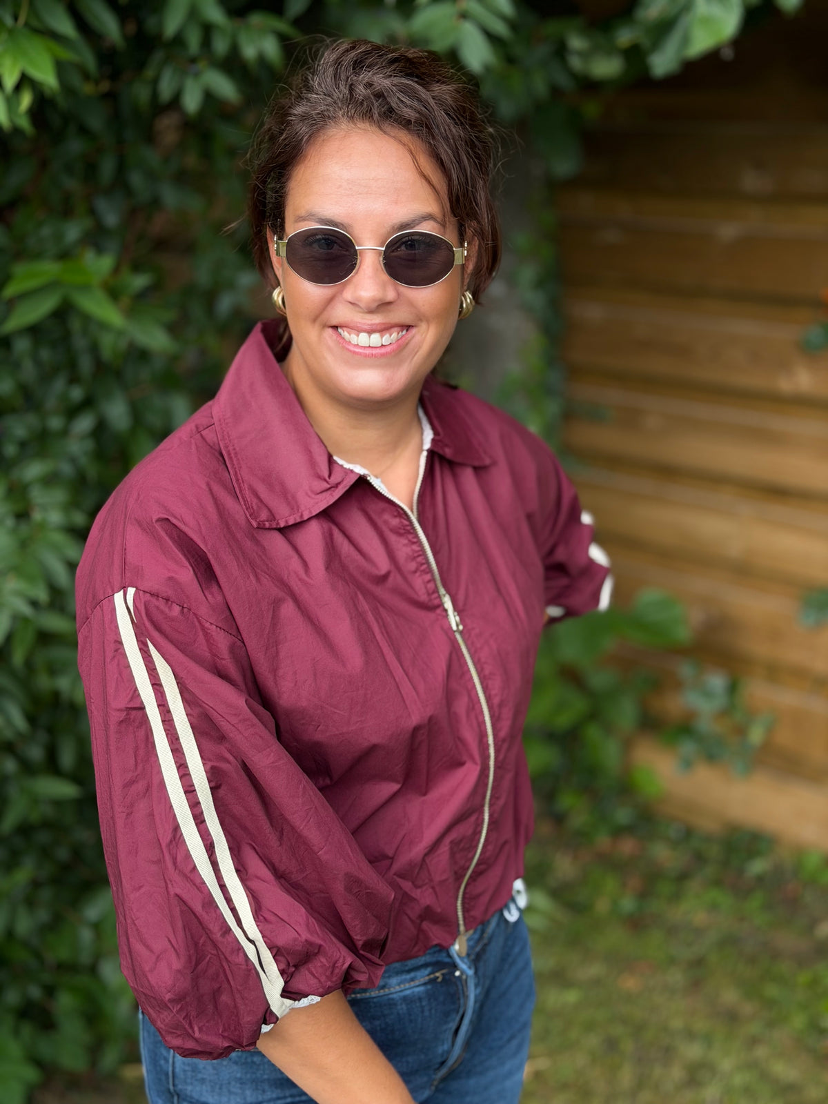 Bomber Jacket Stripe - Bordeaux