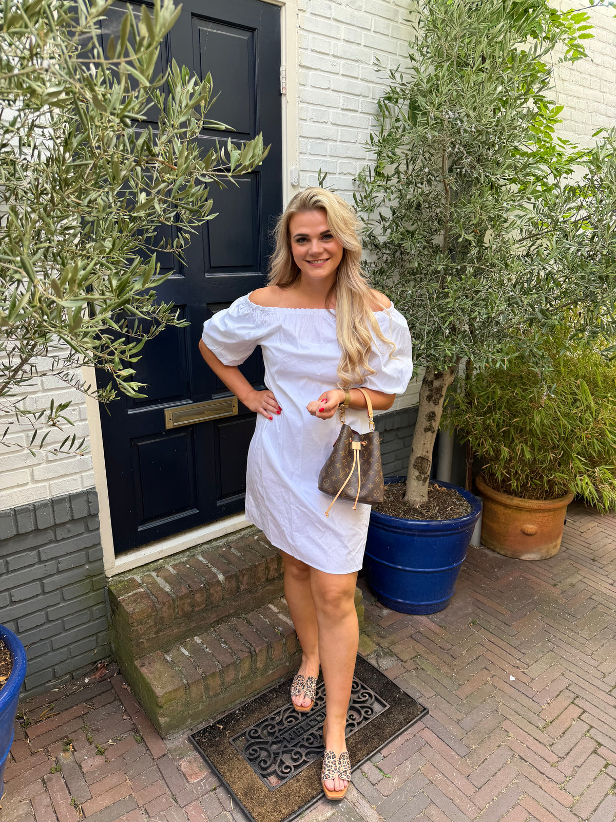 Off Shoulder Dress - Wit